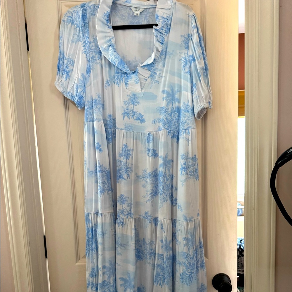 Crown & Ivy Blue Puff Sleeve Sundress